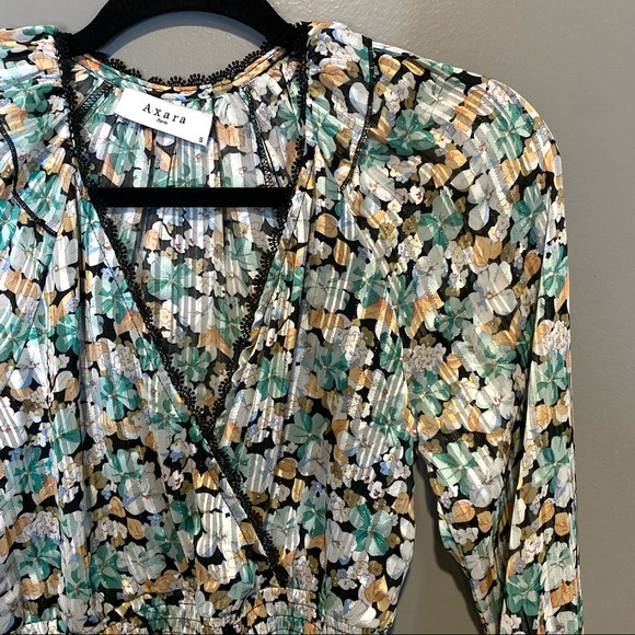 Axara Paris Floral Print Longsleeve Ruffle Dress Womens Size Small - Picture 4 of 8